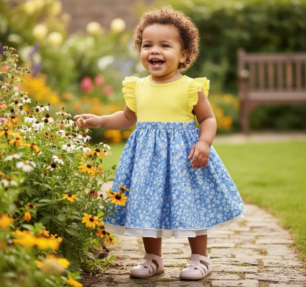 Robe d'été quotidienne en coton biologique Blossom pour fillettes