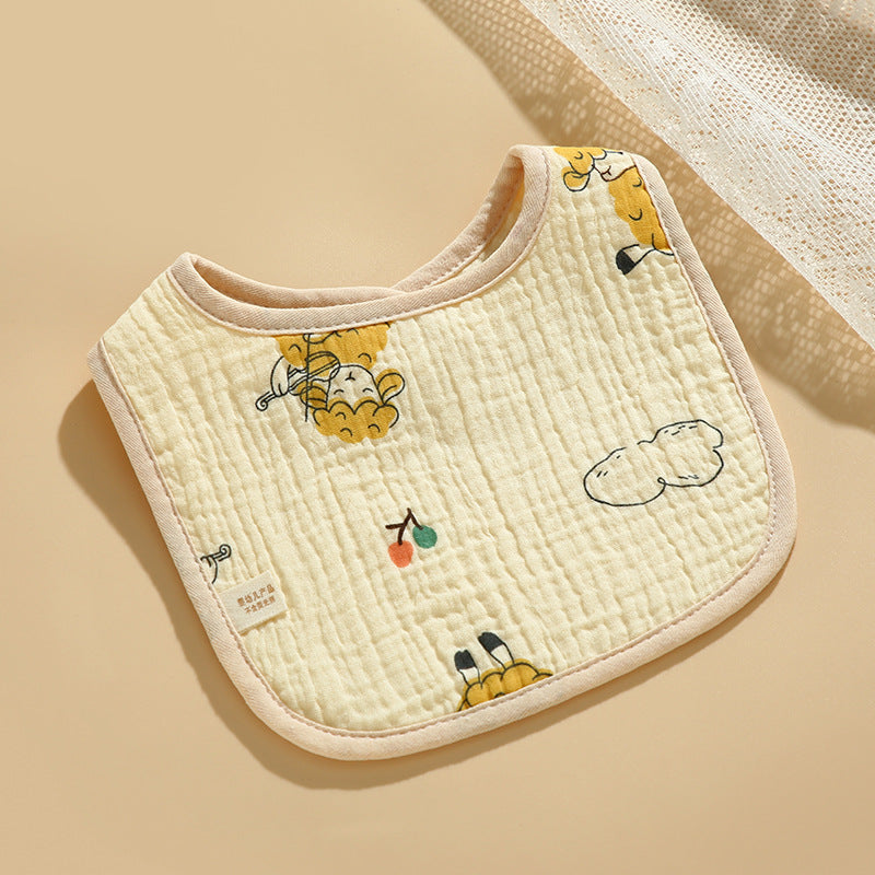 Baby Bib Set - 6-Layer Cotton Anti-Spill Round Bibs