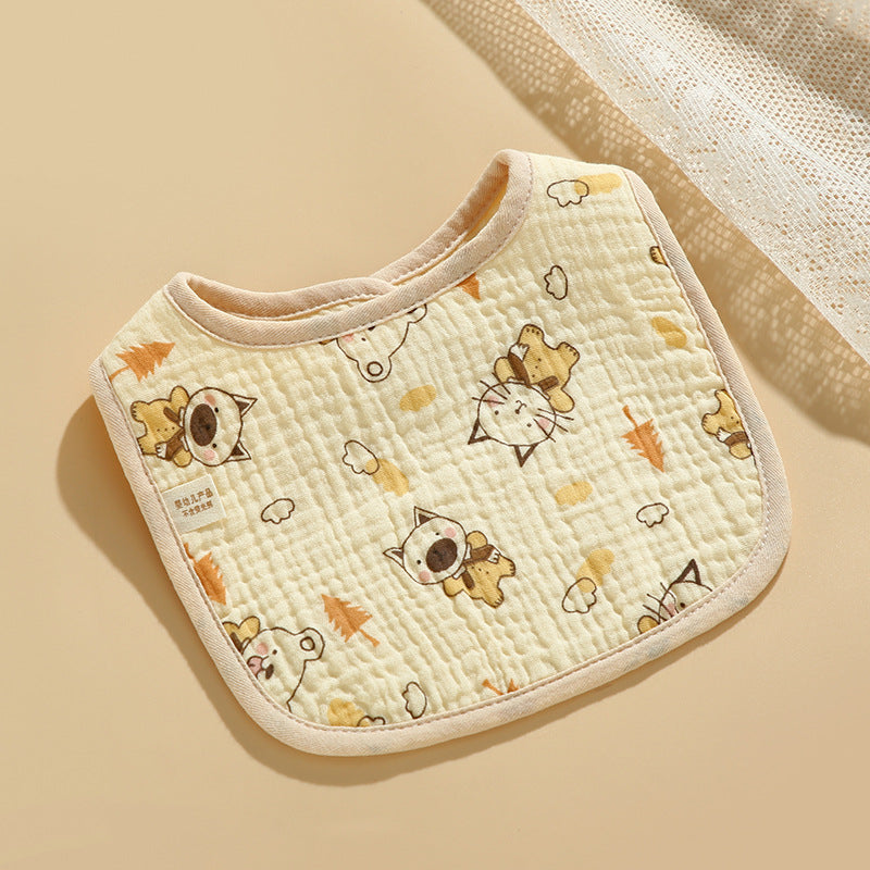 Baby Bib Set - 6-Layer Cotton Anti-Spill Round Bibs