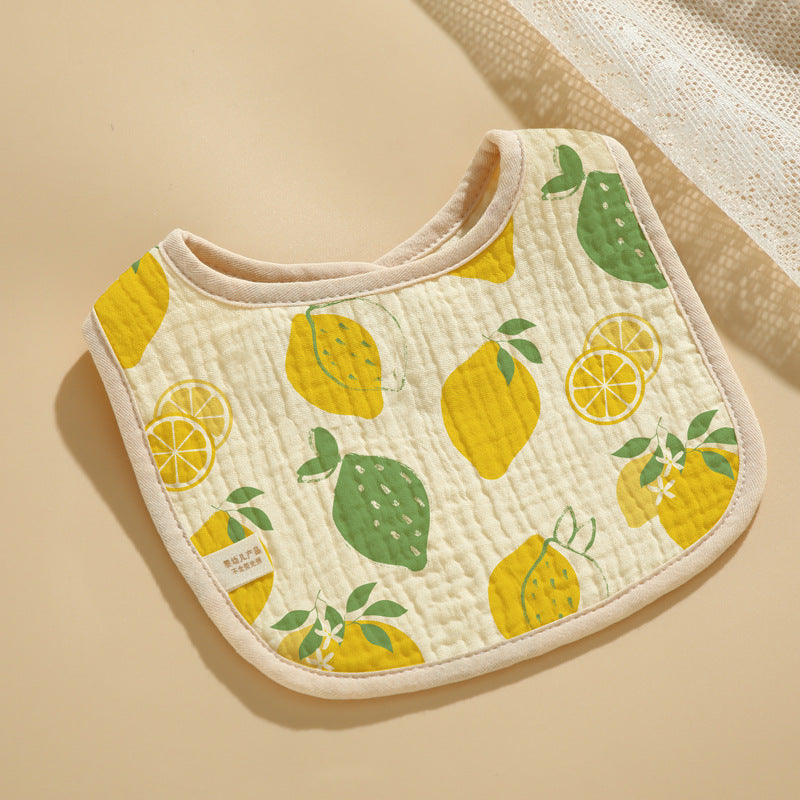 Baby Bib Set - 6-Layer Cotton Anti-Spill Round Bibs