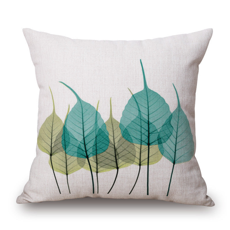Blue Tulip Linen Pillow Cover Car Home Sofa Cushion