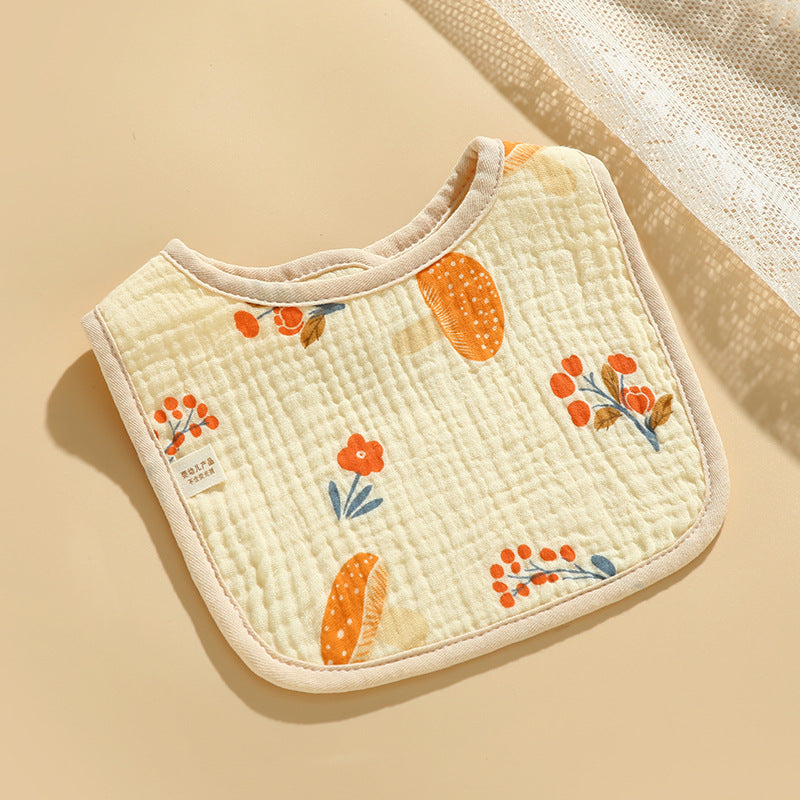 Baby Bib Set - 6-Layer Cotton Anti-Spill Round Bibs