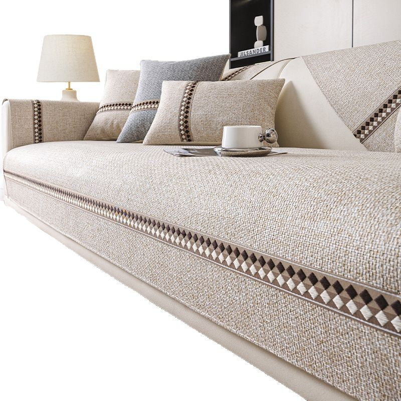 Cotton And Linen Sofa Cushion Four Seasons Universal Non-slip Sofa Cover Light Luxury