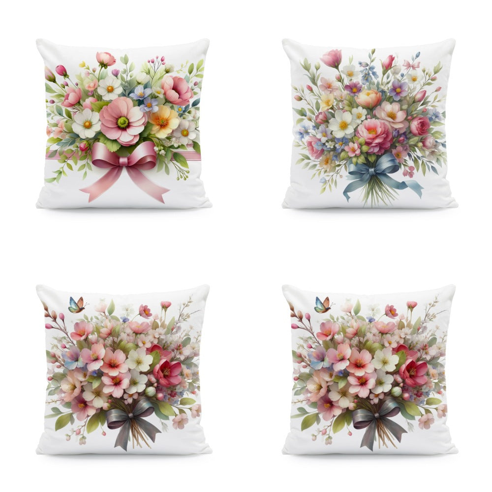 Ink-painting Plum Blossom Yellow Flower Sofa Cushion Cover Without Pillow Core