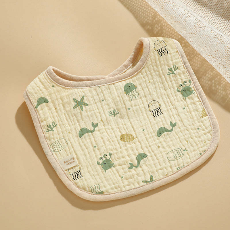 Baby Bib Set - 6-Layer Cotton Anti-Spill Round Bibs