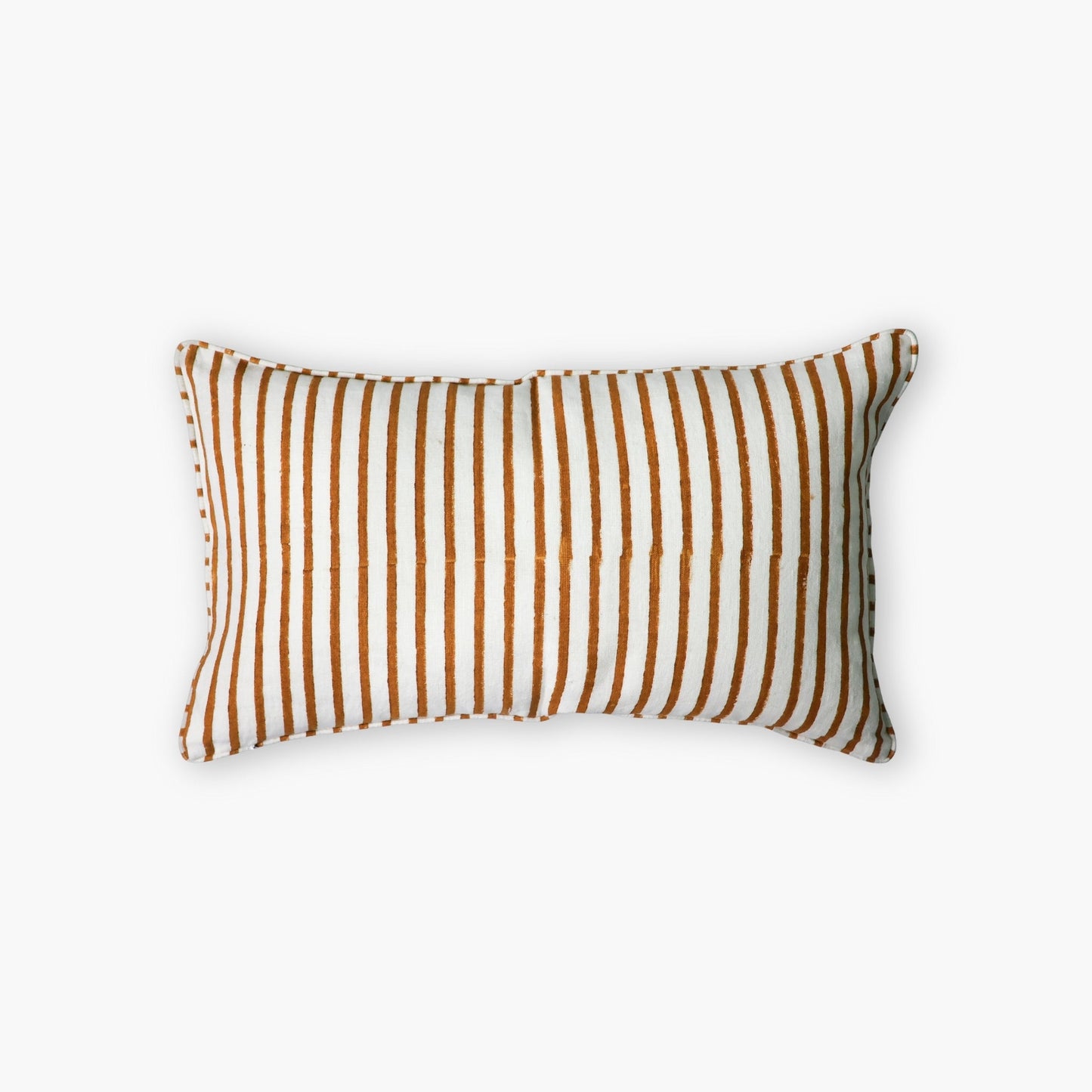 Housse de coussin lombaire Bahaar – Gingembre et bleu