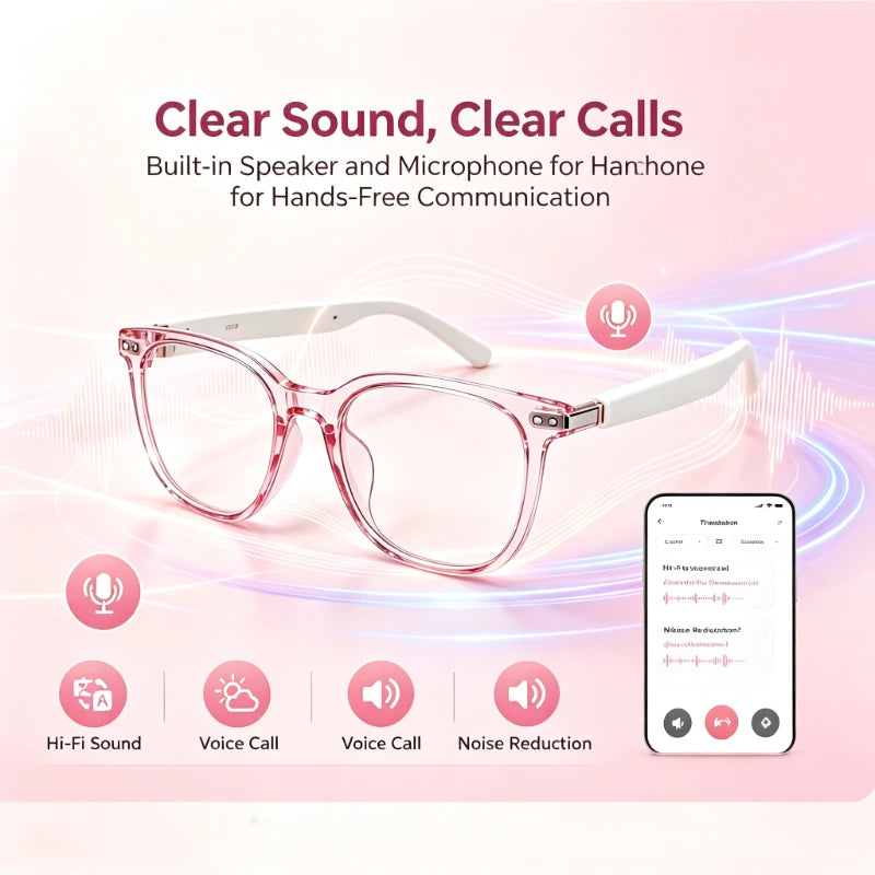Smart Translation Glasses – 160 Languages, Photochromic Lenses, Bluetooth Audio, Drive & Cycle Safe