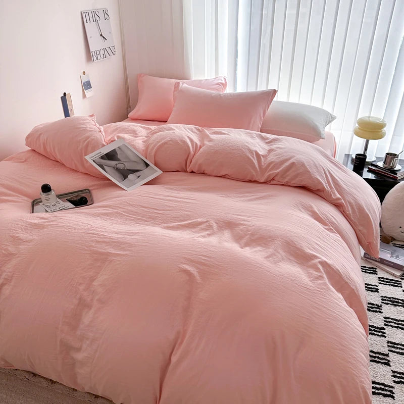 Solid Cotton Bedding Set | Duvet Cover & Sheet