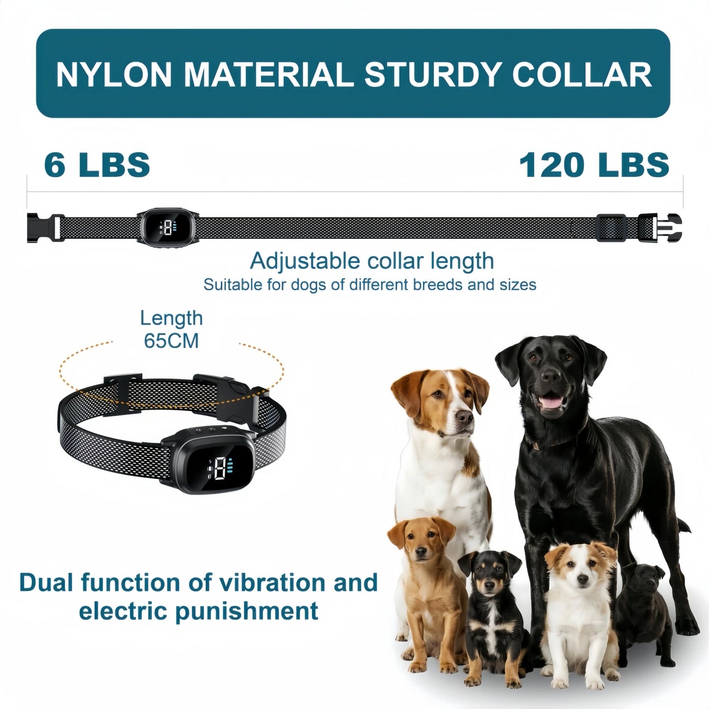 Waterproof Rechargeable Anti-Bark Dog Training Collar — Vibration Mode