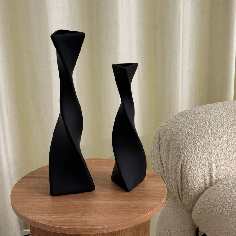 Nordic Ceramic Luxury Flower Vase — Minimalist Matte Finish Home Decor Centerpiece