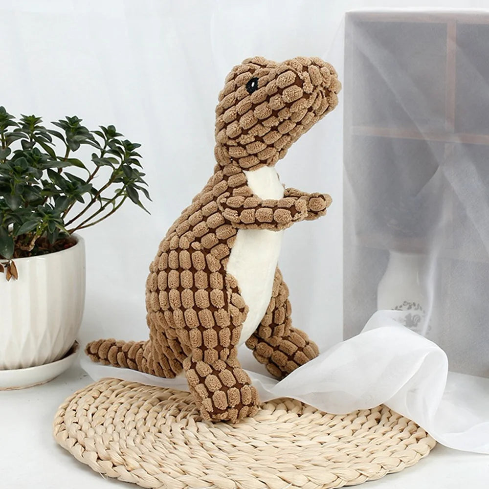 Plush Dinosaur Dog & Cat Toy – Interactive Stuffed Chew Toy for Small Dogs & Cats