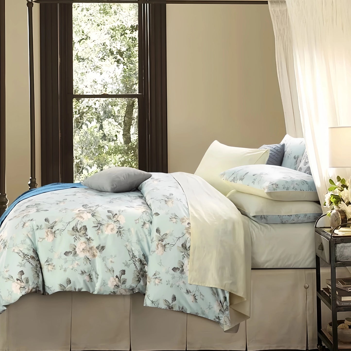 Duvet Cover Pillowcases Set, 600 TC, 100% Egyptian Cotton, Printed and Solid Colors, US, UK Size, Customize