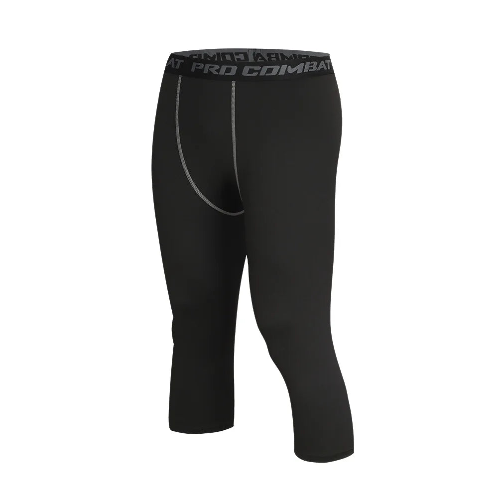 Men's Sports Leggings, Bottoming Shorts, Quick-drying Stretch Fitness, Running, Track and Field, Basketball Training, Compressio