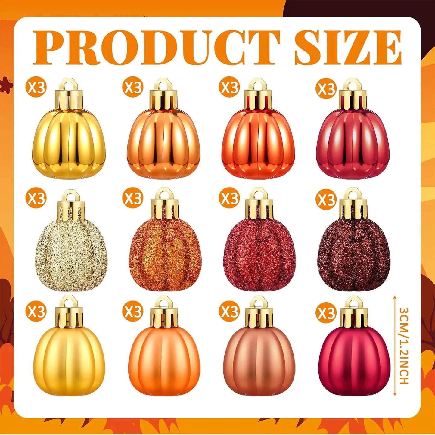 36 Pcs Fall Tree Ornaments Pumpkin Hanging Ornaments