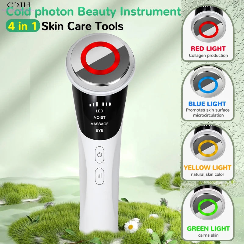 4-in-1 Cold Photon LED Facial Massager, Home Use