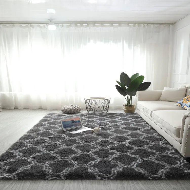 VIKAMA Geometric Plush Area Rug – Ultra Soft Large Carpet for Living Room, Coffee Table & Kids Bedroom