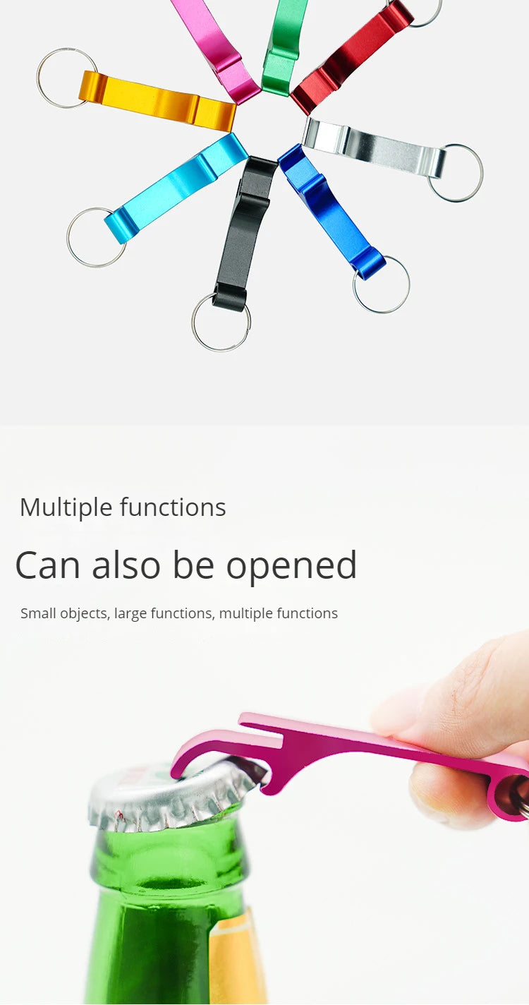 Aluminum Bottle Opener with Keychain Loop – Portable Beer Opener Set of 2