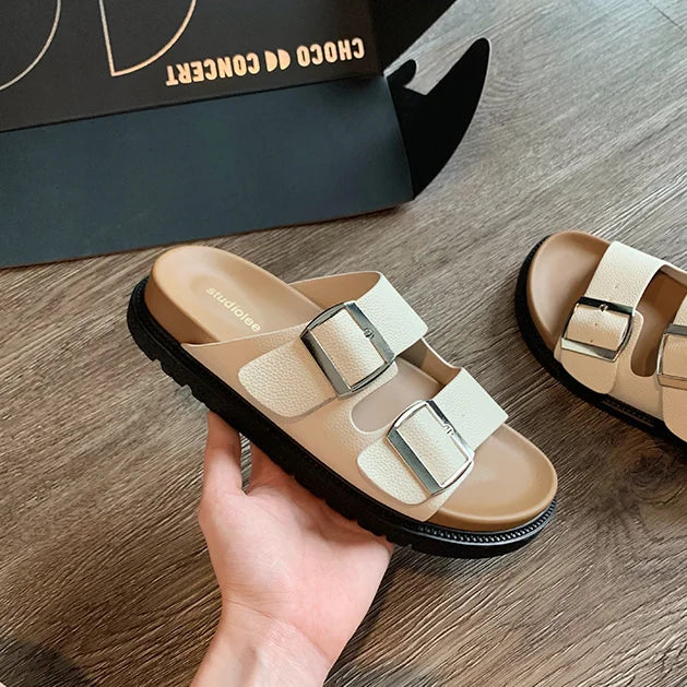 Women's Slippers and Ladies Sandals Orthopedic Shoes Outside Summer 2025 Thick Slides Open Toe Rubber Pink Platform Original B F