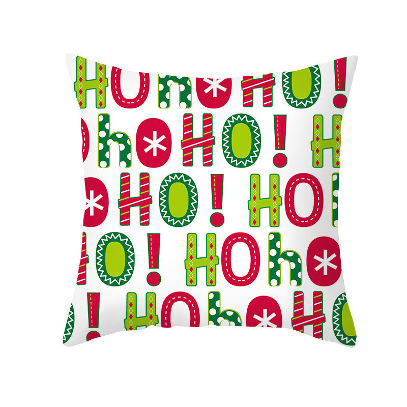 Cartoon Letter Printed French Velvet Cushion Cover