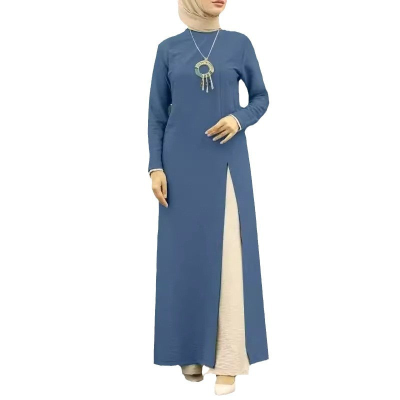 Silk long-sleeved robe