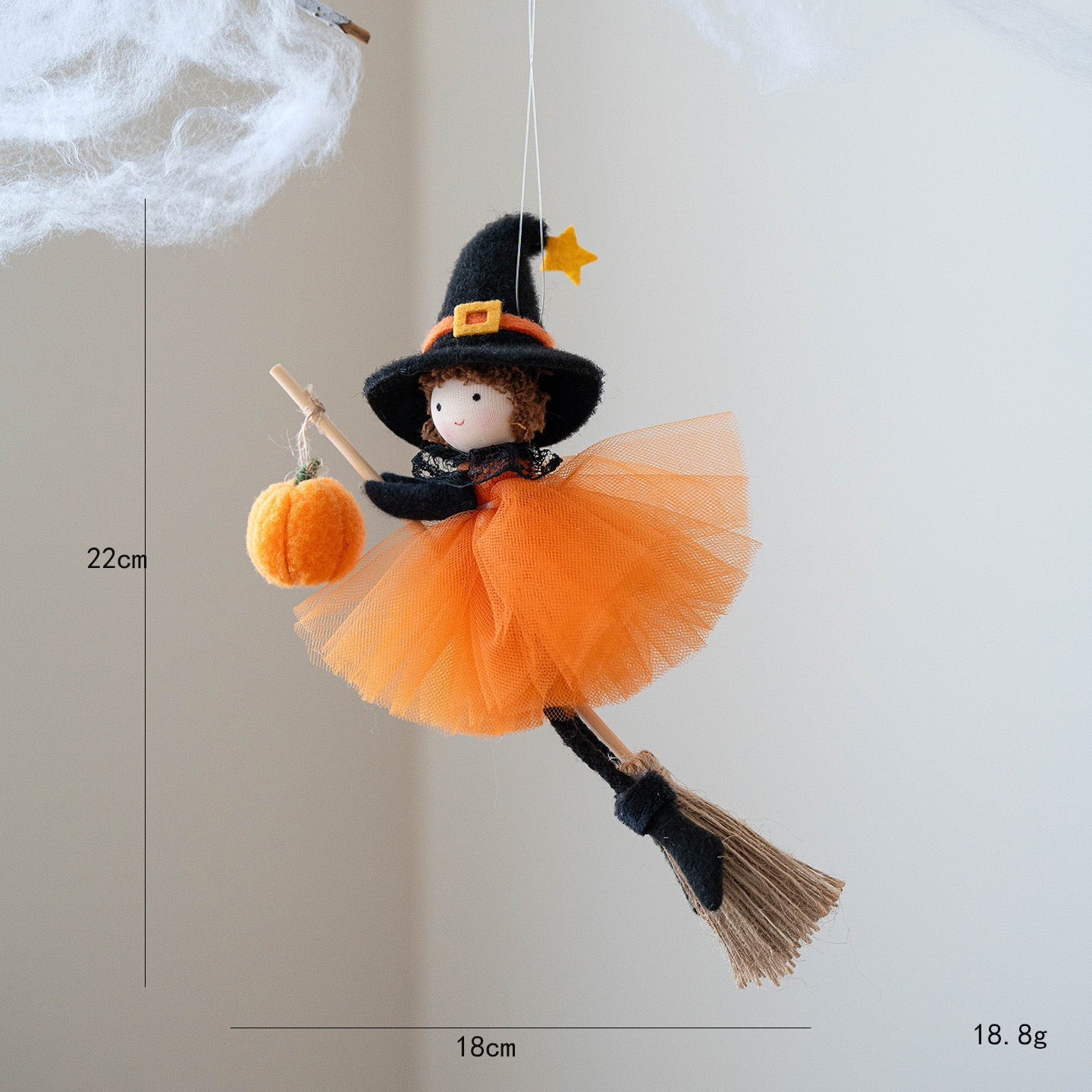 Halloween Broom Girl Angel Pendant - European Style Decoration