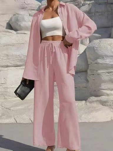 Women's Long Sleeve Cardigan Two-Piece Dress Set - Elegant Layered Outfit