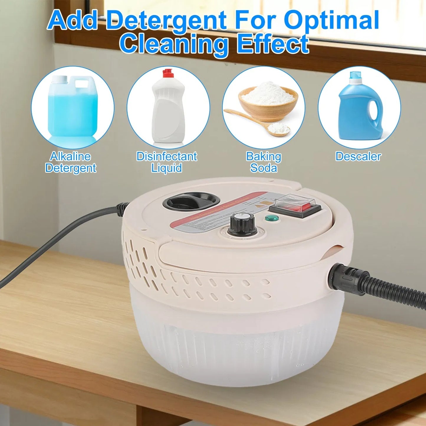 2500W Handheld High Temperature And Pressure Steamer Cleaner With 1400ML Tank 9 Accessories 6 Steam Levels For Dirt Grease Grout Tile Floor Couch Car