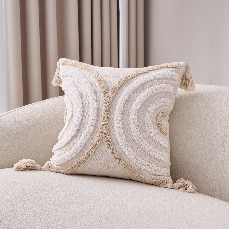 Cotton And Linen Bohemian Ins Style Pillow Sofa Living Room And Bedside Backrest Bay Window Tassel Cushion Cover