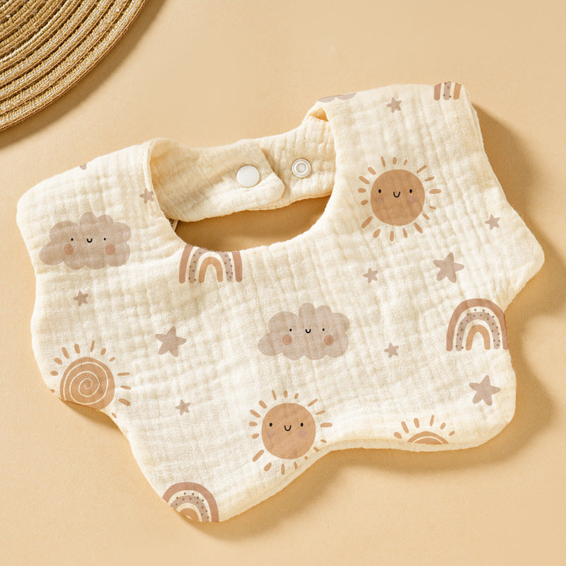 Baby Bib Set - 6-Layer Cotton Anti-Spill Round Bibs