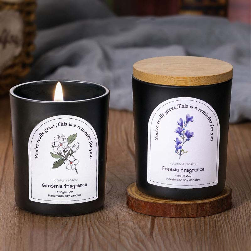 Premium Black Matte Soybean Wax Candle - Blue Misty Morning