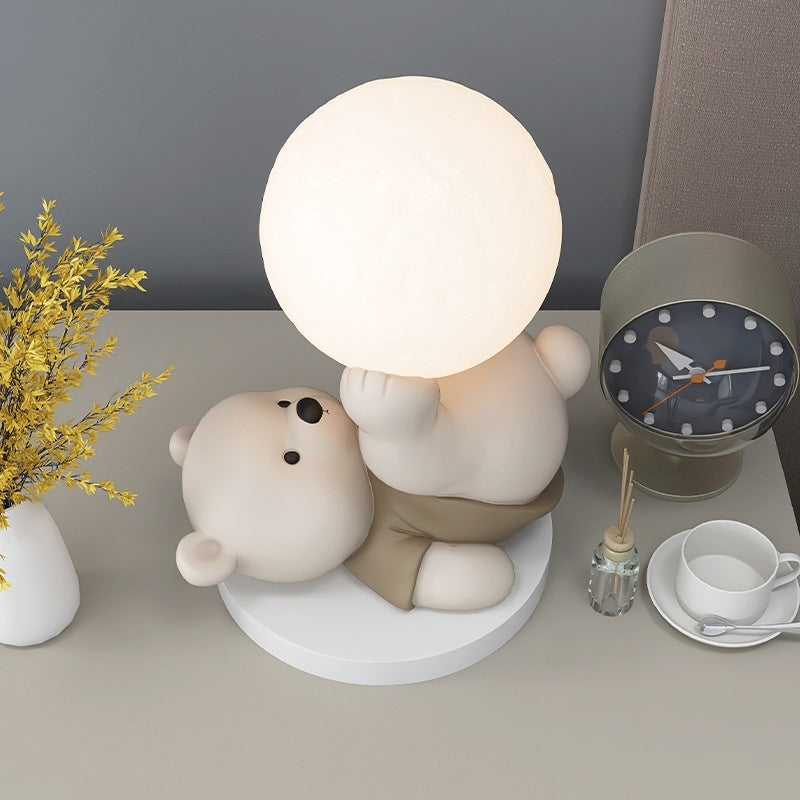 Premium Cute Bear Night Light - Resin Home Decoration Bedroom Bedside Lamp