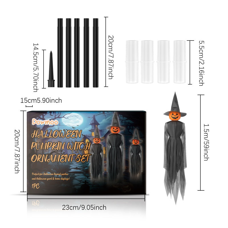 Halloween Pumpkin Witch Hanging Set - Enchanting Festive Charms