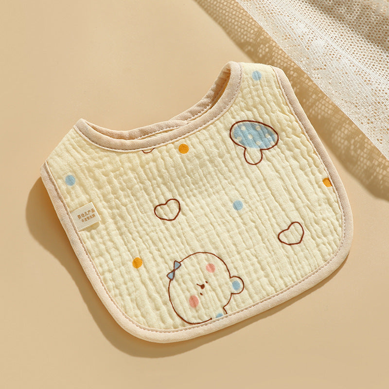 Baby Bib Set - 6-Layer Cotton Anti-Spill Round Bibs