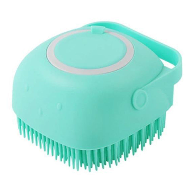 Silicone Dog Bath Massage Gloves Brush - Pet Grooming Tool with Shampoo Dispenser for Dogs & Cats
