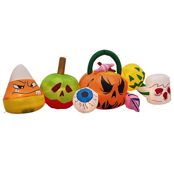 8ft Halloween Inflatables - Pumpkins Eyeball Candy with Built-in LEDs