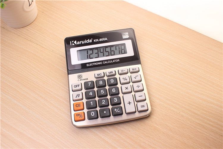 Aluminum Desktop Calculator - Compact Office & Commercial Calculator for Business