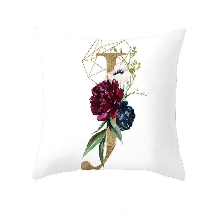 Nordic Style Pillowcase Geometric Golden Letter Pillowcase Peach Skin Sofa Cushion Household Goods