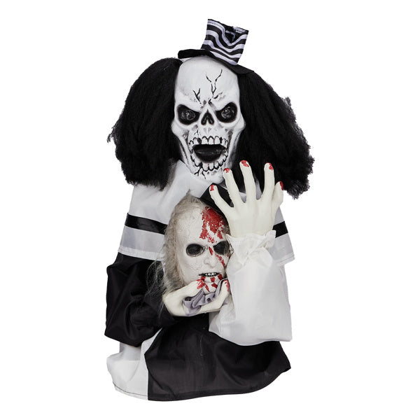 1.8ft Scary Clown Halloween Decoration - Sound-Activated Party Decor