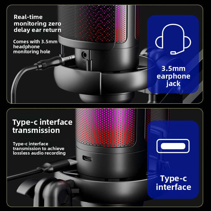 Gaming Microphone with Boom Arm - Professional Streaming Mic