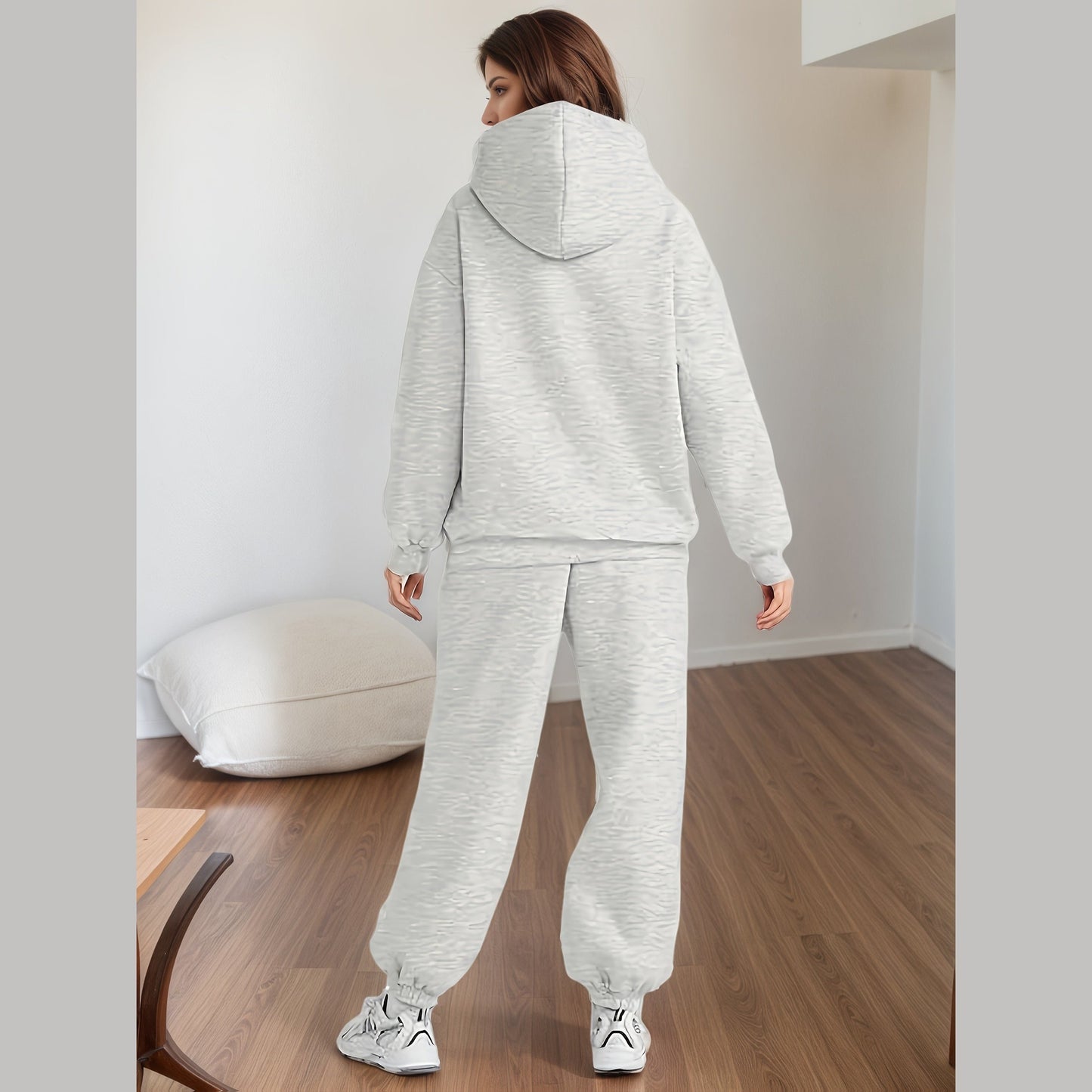 2025 Large Size New 2 Piece Outfits Lounge Hoodie Sweatsuit Sets Oversized Sweatshirt Baggy Fall Fashion Sweatpants With Pockets - DropOnline.co