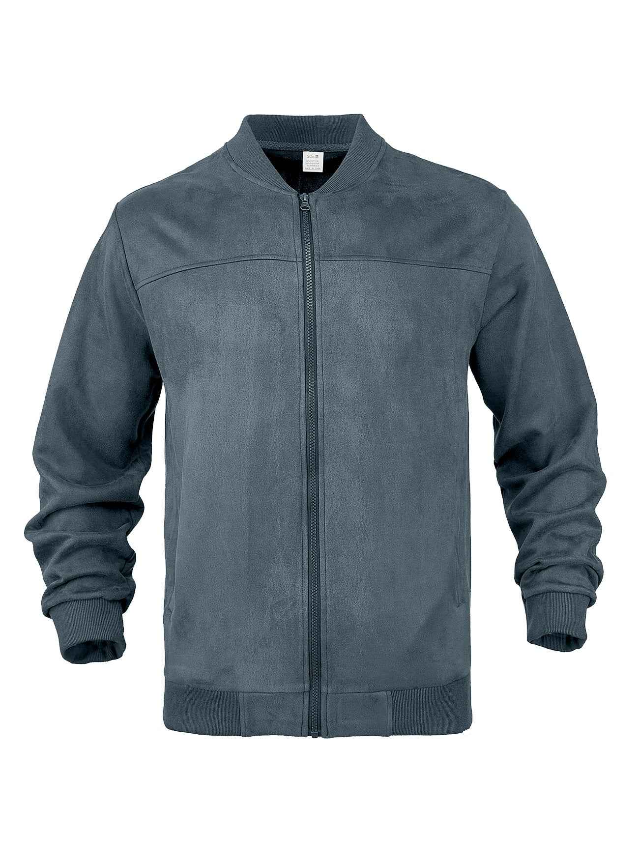 Men's Solid Color Minimalism Casual Suede Zip Jacket
