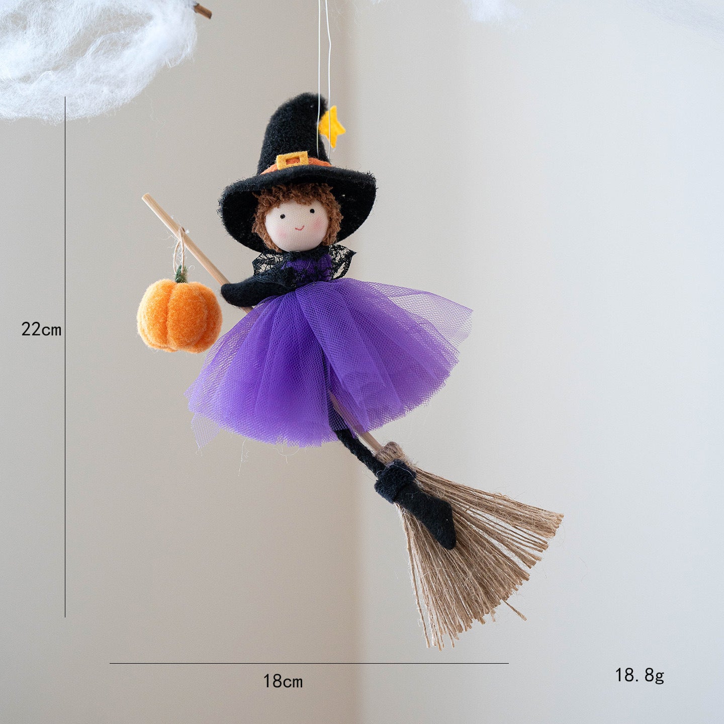 Halloween Broom Girl Angel Pendant - European Style Decoration
