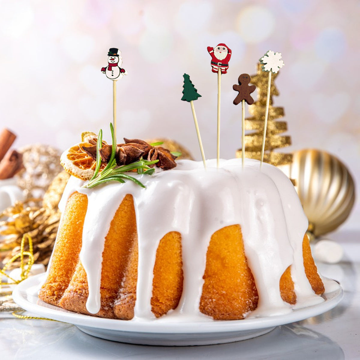 100 Pieces Christmas Cocktail Picks - Festive Party Accessories