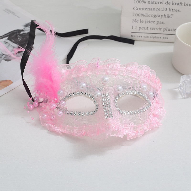 Halloween Half Face Mask - Werewolf White Design