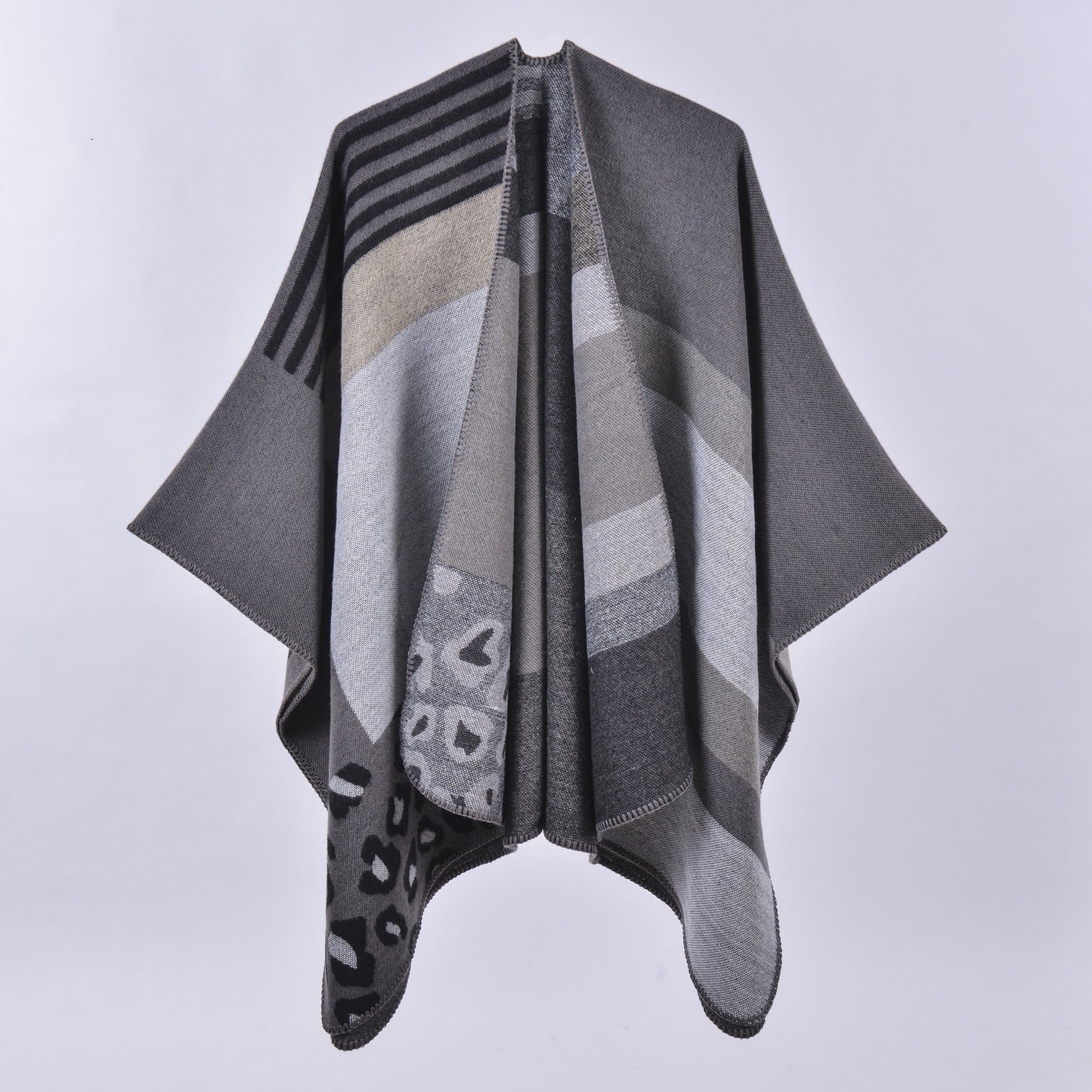 Leopard Print Artificial Cashmere Scarf - Women's Warm Winter Scarf