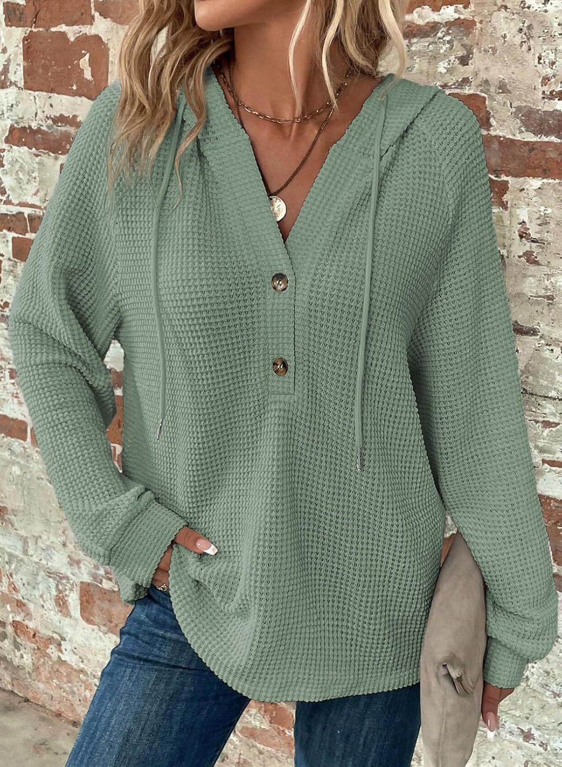 Women's V-Neck Long Sleeve Pullover Sweater - Casual Sports Style