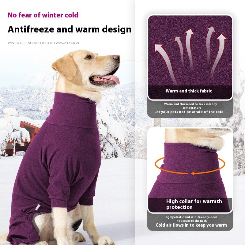 Dog Four-Legged Clothes - High Collar Warm Cold-Proof Polar Fleece Winter Coat