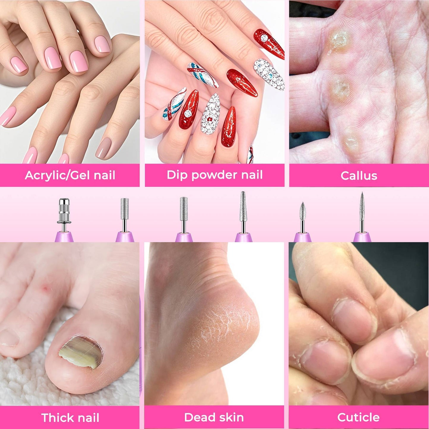 Professional Portable Electric Nail Drill,Manicure Pedicure With Nail Drill Bits