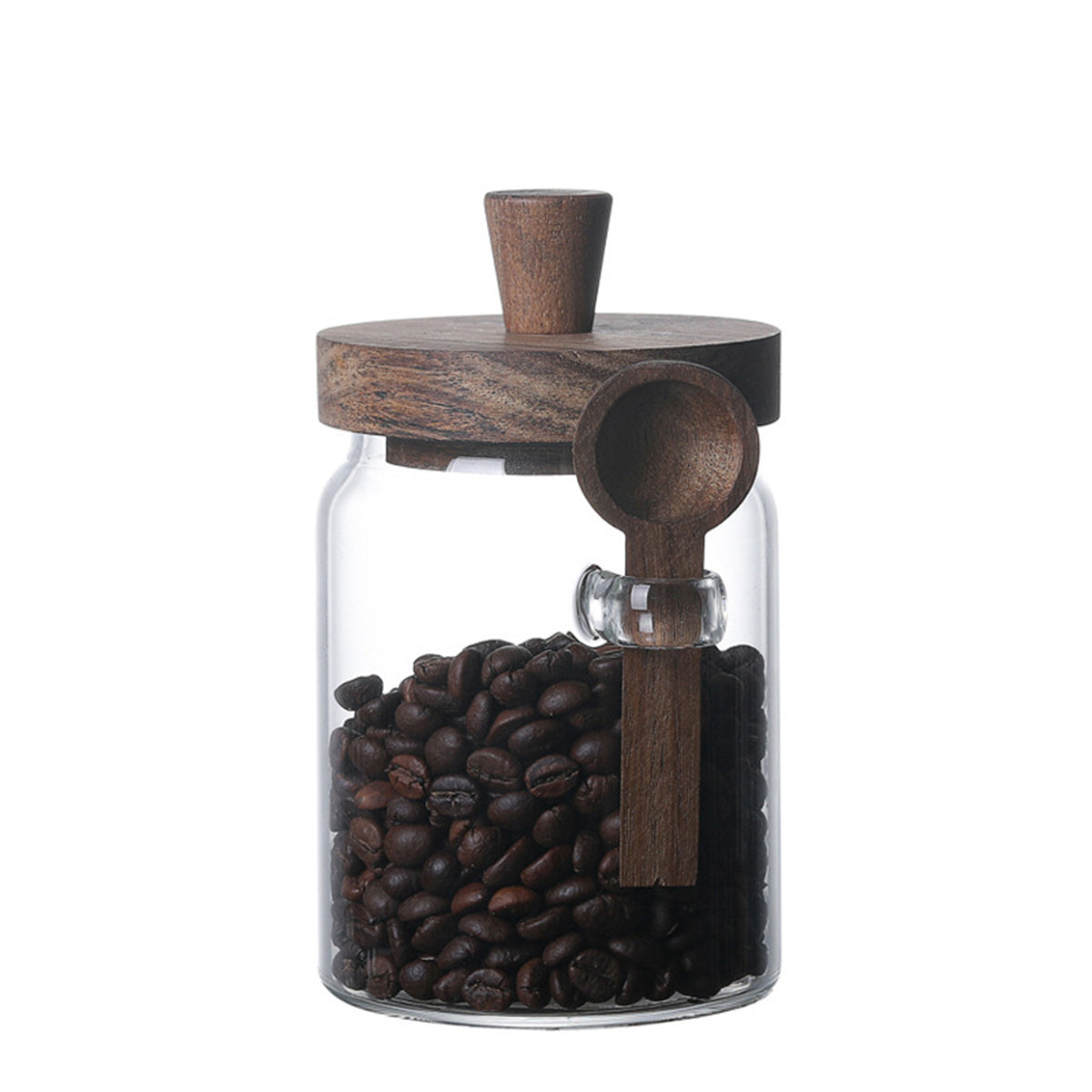 Glass Coffee Storage Jars Set - 3 Piece with Spoons for Coffee, Tea & Kitchen Storage