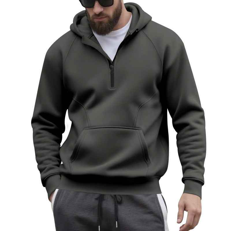 Men's Casual Sports Commuter Fleece Hooded Zip